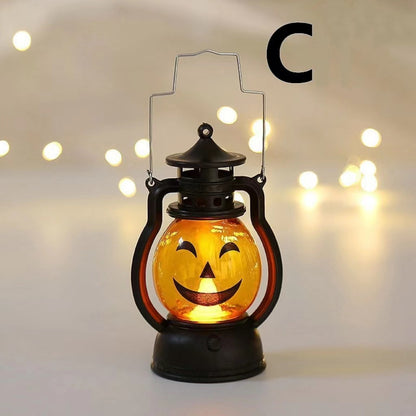 1pc Halloween Oil Lamp, Portable Pumpkin Skull Pony Lantern, Bar Party Atmosphere Light, Halloween Decoration