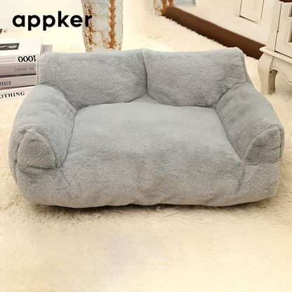 appker Gray Cat Sofa Bed - All Seasons Pet Sofa, Cat Bed, Comfortable Plush Sofa, Suitable for Autumn And Winter Seasons, Suitable for Indoor Cats, Comfortable Home Decoration, Cat Sofa Bed, Modern Pet Furniture, Also Suitabl