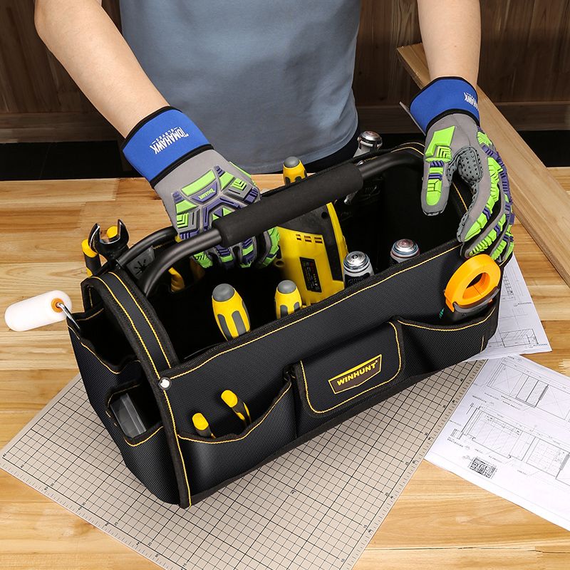 WINHUNT Electrician Tool Bag: Strong, Durable Canvas, Portable & Multi-functional for Maintenance & Carpentry!