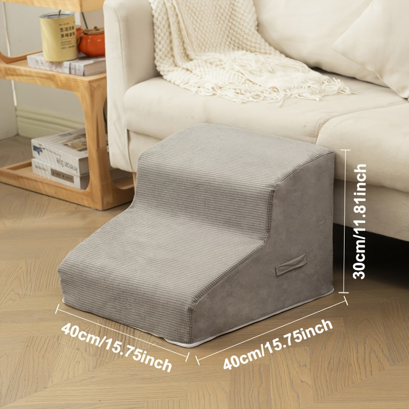 Washable Pet Ramp, Pet Safety Steps, Suitable for Senior Dogs - Non-slip high-density foam steps, diagonal design with soft flannel fabric, suitable for small and medium-sized dogs and cats, Pet Mobility Assist Fashion Ladder