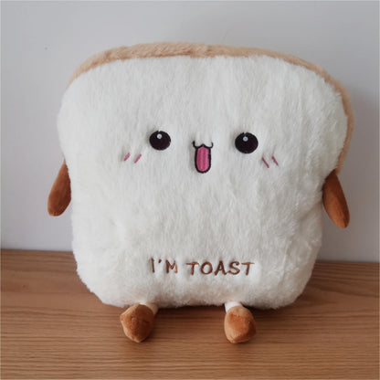 16"/40cm Plush Bread Pillow Cute Simulation Food Toast Soft Doll Warm Hand Pillow Cushion Birthday Christmas Gifts For Children Kids Christmas、Halloween、Thanksgiving Day
