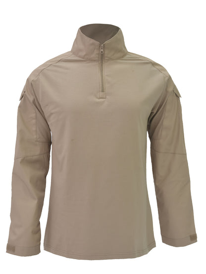 Camicia tattica da uomo a maniche lunghe verde militare - Traspirante, con cerniera, perfetta per escursionismo, arrampicata, campeggio, pesca e fitness