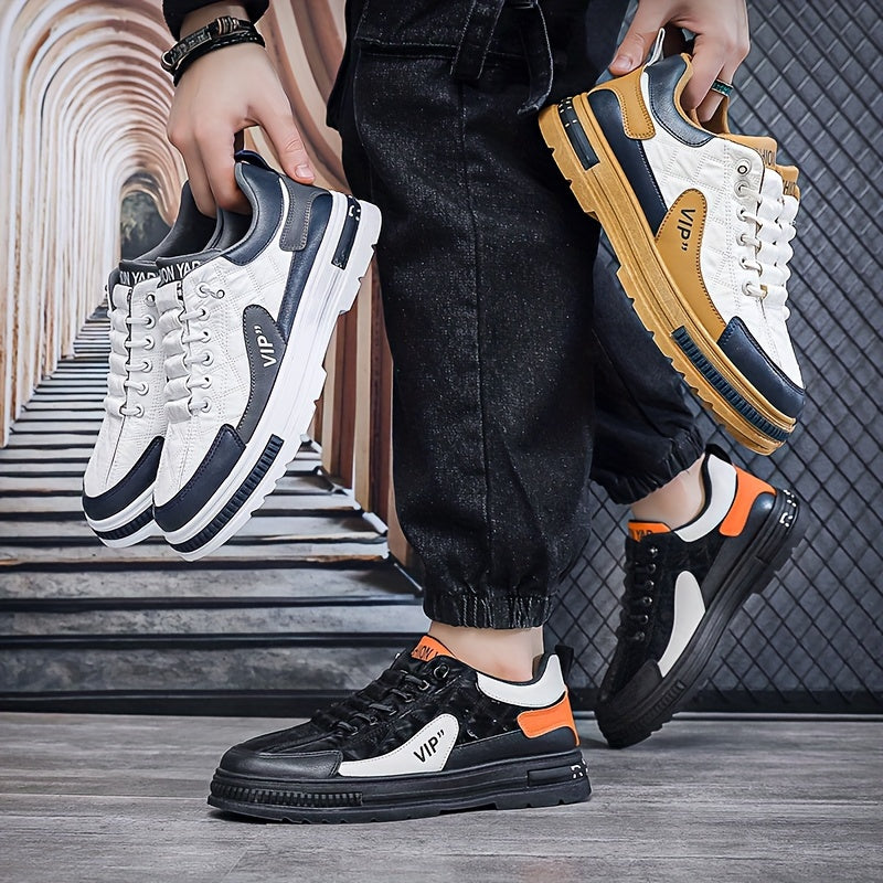 Men's Chic Street Style Colour Block Skateboard Shoes, Comfy Non Slip Casual Sneakers For Men's Outdoor Activities, Men's Footwear