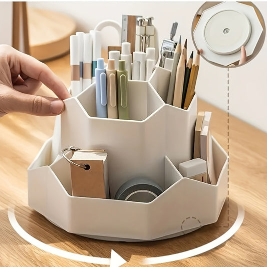 1 organizer da scrivania girevole multifunzionale, portapenne, scatola portaoggetti per cancelleria da ufficio e camera da letto, scatola portaoggetti per cosmetici da scrivania, organizer per trucco, portapenne girevole