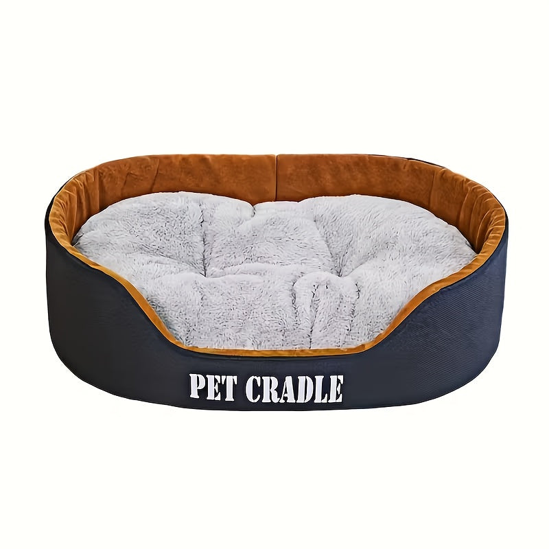 1pc Extra Large Winter Dog Bed for Small & Medium Cats & Dogs - Heavy-Duty Non-Slip Base, All-Season Indoor/Outdoor Pet Bed with Easy-Clean Design, Removable Cushioned Seat, Machine Washable Soft Interior