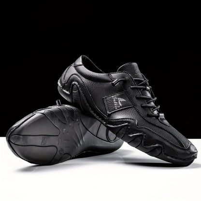 New Retro Style Stitching Casual Sneakers, Breathable Wear-resistant Non Slip Lace Up Shoes For Men's Outdoor Activities