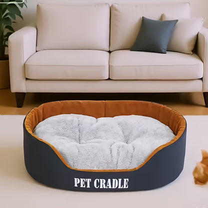 1pc Extra Large Winter Dog Bed for Small & Medium Cats & Dogs - Heavy-Duty Non-Slip Base, All-Season Indoor/Outdoor Pet Bed with Easy-Clean Design, Removable Cushioned Seat, Machine Washable Soft Interior