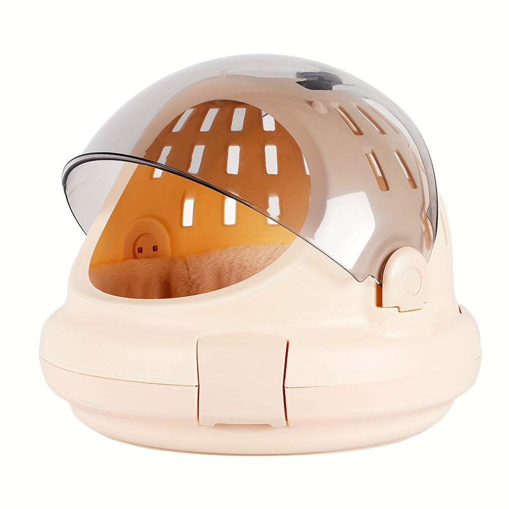 1pc Space Capsule Cat Litter Box, Portable Cat Carrier, PVC Material, Airline-Approved Pet Travel Carrier, Transparent Dome With Ventilation, Modern Cat Toilet, Handheld Cat Cage