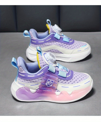 Sneakers basse casual con bottone girevole per ragazze, sneakers traspiranti, leggere e resistenti all'usura per la primavera e l'autunno