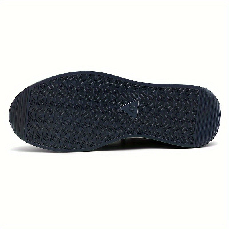 Men's Trendy Woven Knit Breathable Sneakers, Comfy Non Slip Lace Up Casual Shoes for Men's Outdoor Activities