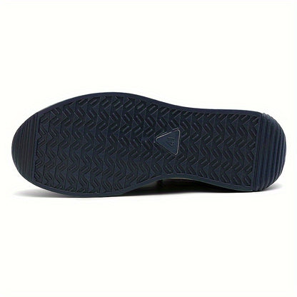 Men's Trendy Woven Knit Breathable Sneakers, Comfy Non Slip Lace Up Casual Shoes for Men's Outdoor Activities