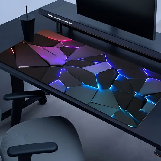 Tappetino per mouse da gioco con linee 3D di grandi dimensioni, base in gomma antiscivolo, tappetino da scrivania colorato per giocatori e uso in ufficio, regalo ideale per i giocatori