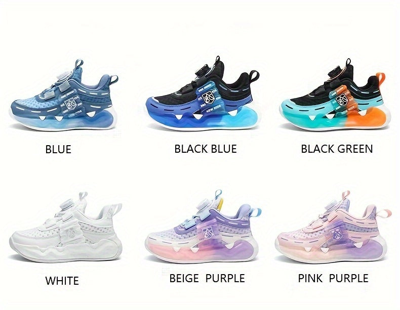 Sneakers basse casual con bottone girevole per ragazze, sneakers traspiranti, leggere e resistenti all'usura per la primavera e l'autunno