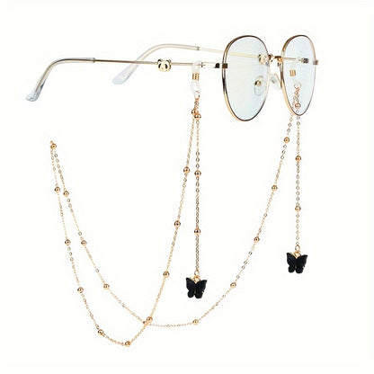 Cute Butterfly Pendant Eyewear Chain Multi-Purpose Anti-Slip Glasses Lanyard For Sunglasses & Readers