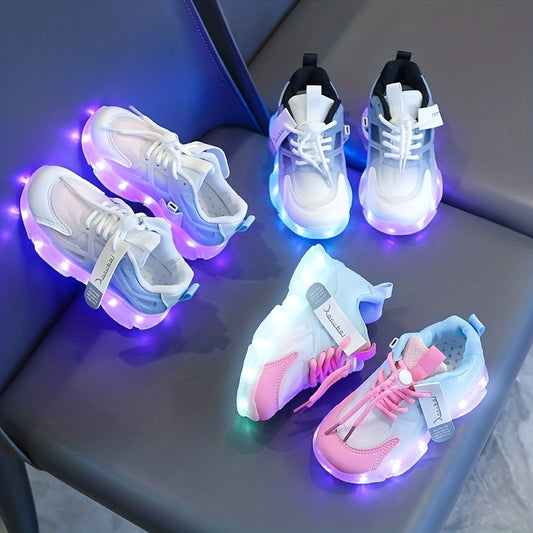 Scarpe luminose con ricarica USB, colorate, con modalità sedici, da corsa, con cavallo, luminose, per ragazzi e ragazze, possono cambiare colore, con luci colorate, da corsa, con lacci, scarpe casual da cartone animato