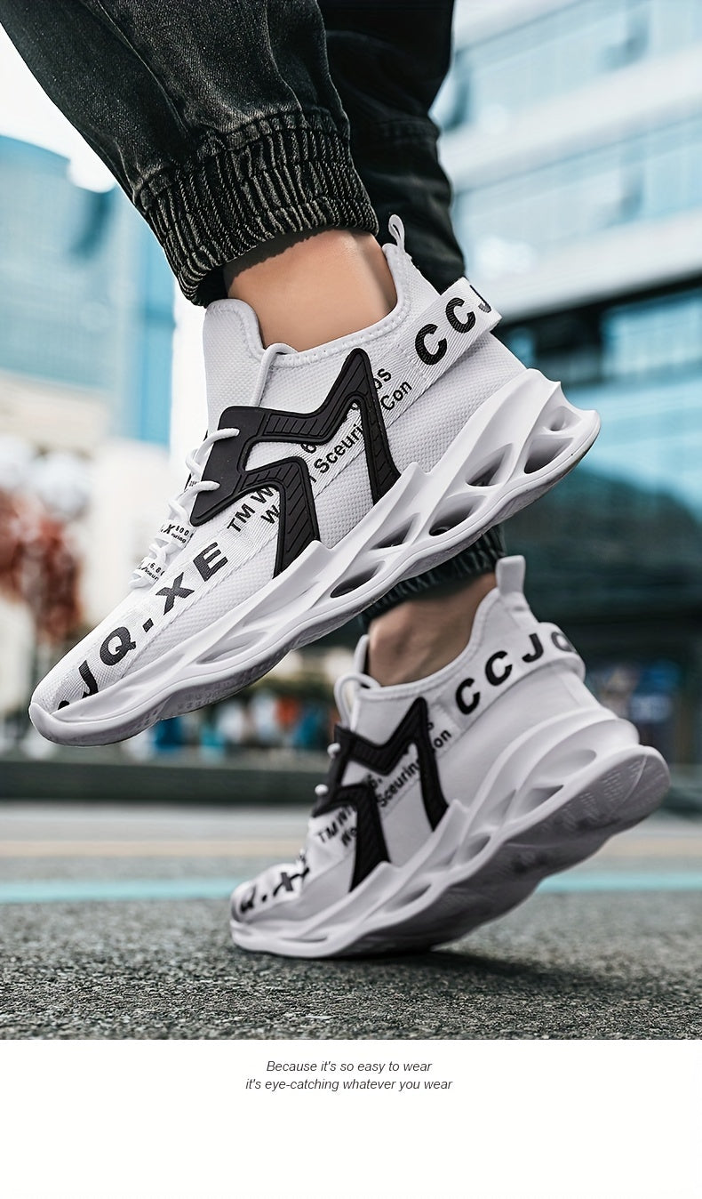 Men's Slip-on Blade Sneakers With Shoelaces - Odor-resistant Athletic Shoes - Lightweight And Breathable