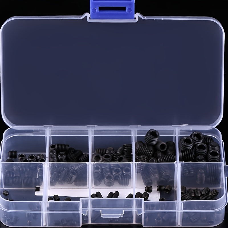 100-200pcs St 304 Stainless Steel Allen Head Socket Hex Set Grub Screw Cup Point Assortment