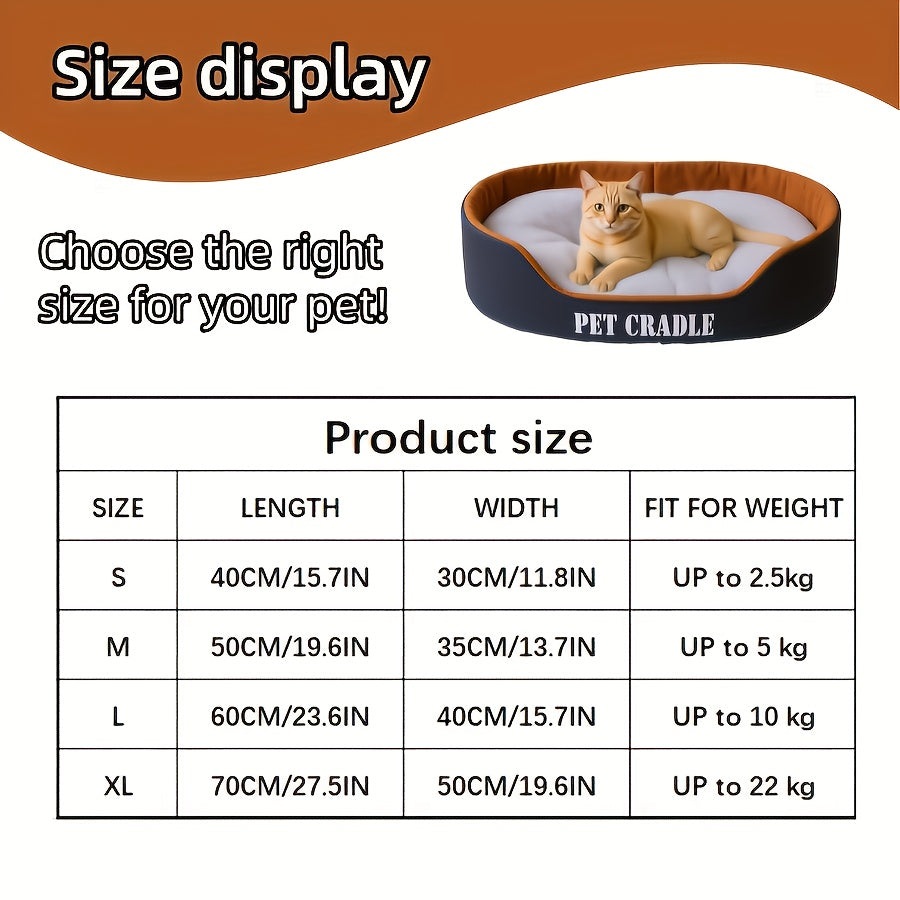 1pc Extra Large Winter Dog Bed for Small & Medium Cats & Dogs - Heavy-Duty Non-Slip Base, All-Season Indoor/Outdoor Pet Bed with Easy-Clean Design, Removable Cushioned Seat, Machine Washable Soft Interior