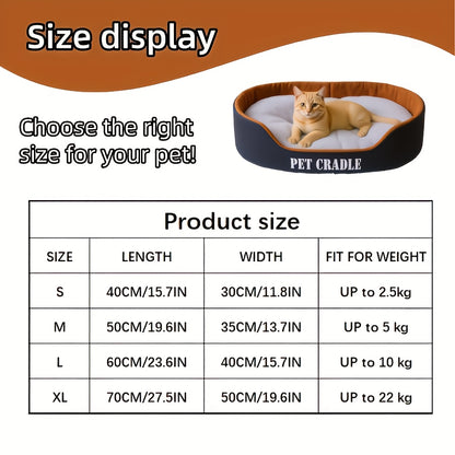 1pc Extra Large Winter Dog Bed for Small & Medium Cats & Dogs - Heavy-Duty Non-Slip Base, All-Season Indoor/Outdoor Pet Bed with Easy-Clean Design, Removable Cushioned Seat, Machine Washable Soft Interior