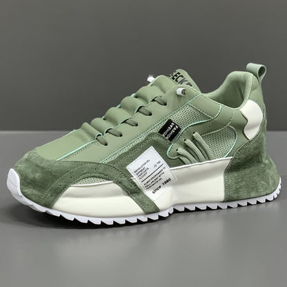 Sneakers da uomo alla moda, scarpe sportive e casual per tutte le stagioni, basse, con lacci, punta tonda, comoda tomaia in PU e suola in PVC