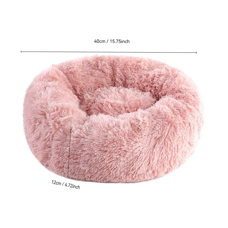 Cozy Round Coral Pink Fleece Cat Bed - Plush Washable Pet Mattress with Soft Polyester Fill, Durable & Easy-Clean Bedding for Small/Medium Cats & Dogs, Warm Fleece Bed for /Outdoor Use, Cute Pink Pet Bed for Bedside or Couch