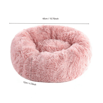 Cozy Round Coral Pink Fleece Cat Bed - Plush Washable Pet Mattress with Soft Polyester Fill, Durable & Easy-Clean Bedding for Small/Medium Cats & Dogs, Warm Fleece Bed for /Outdoor Use, Cute Pink Pet Bed for Bedside or Couch