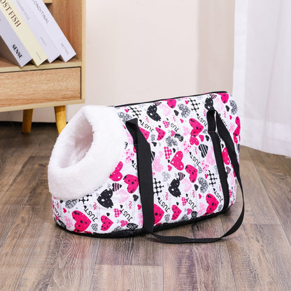 Portable Cat Carrier Bag with Zipper - Washable Polyester, Shoulder Strap for Small to Medium Cats
