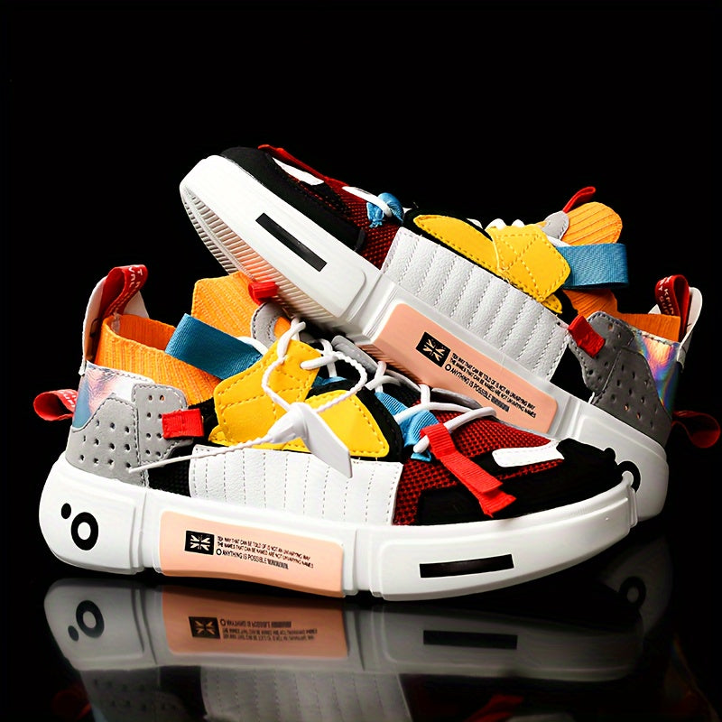 Scarpe da corsa alla moda da uomo con blocchi di colore, scarpe sportive ammortizzanti per esterni, sneakers da uomo, primavera ed estate