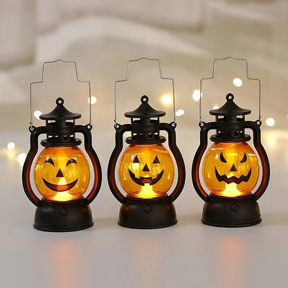 1pc Halloween Oil Lamp, Portable Pumpkin Skull Pony Lantern, Bar Party Atmosphere Light, Halloween Decoration