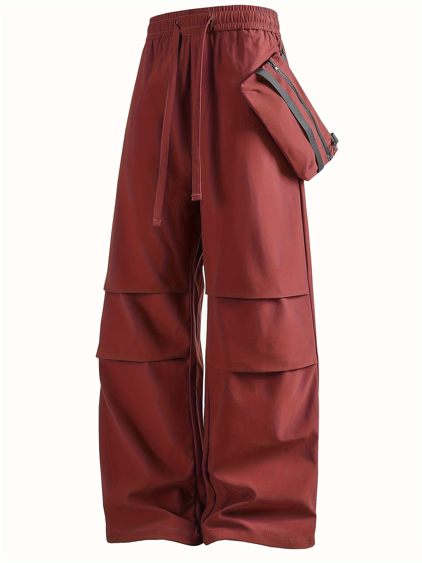 Men's Solid Color Baggy Cargo Pants, Casual Comfy Outdoor Climbing Trousers As Gift