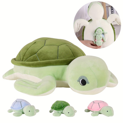 16Inch Turtle Stuffed Animals for Boys Girls Ages 3-8 - Mommy Turtle with 3 Baby Turtles- Magical Turtle Pillow Plushie Toys - Enchanting Cuddly Companions for Imaginative Play, Kids, Boys Birthday