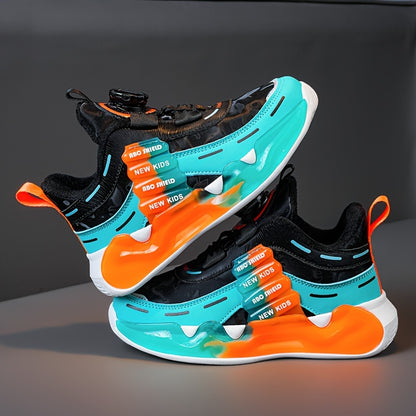 Sneakers sportive vivaci per ragazzi - Traspiranti e antiscivolo, con cinturino a strappo, motivo a nuvole colorate e design a lettere, suola in EVA resistente, perfette per tutte le stagioni, scarpe da ragazza