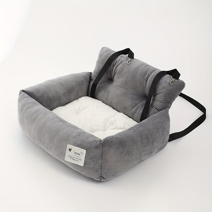 Soft & Comfortable Pet Bed for Small Dogs & Cats - Durable Polyester, Secure Strap, Ideal for Car Travel, Front Seat Safety, Cat Bed | Modern Pet Bed | Durable Polyester Bed