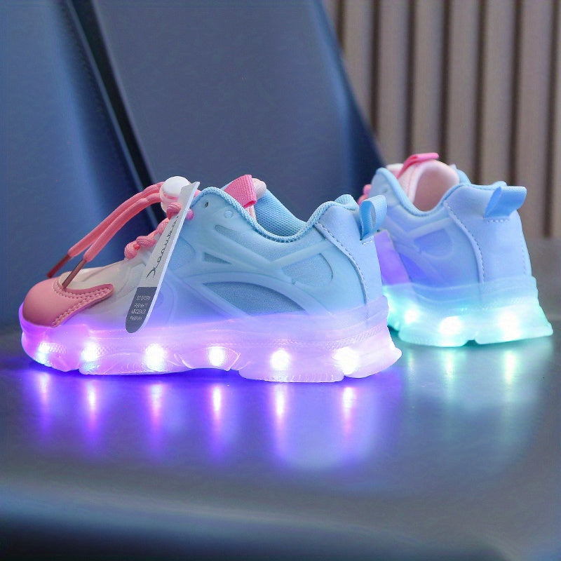 Usb Charging Light Shoes Colorful Sixteen Mode Running Horse Light Shoes Cool Luminous Boys Girls Can Change Color Color Lights Running Sneakers Cartoon Casual Shoelace Light Shoes