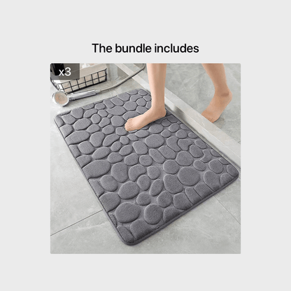 1pc Soft and Comfortable Memory Foam Bath Rug with Cobblestone Embossment - Rapid Water Absorbent and Washable - Non-Slip - Perfect for Shower Room and Bathroom Accessories, Bathroom decorations, kitchen Area Rugs, bedrooom,