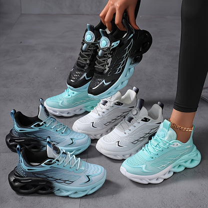 Women'S Breathable Mesh Running Sneakers - Lightweight, Height-Boosting Casual Sneakers with Phylon Sole, All-Season Comfort, Blue & White Design, Perfect for Casual Attire or Outdoor Activities