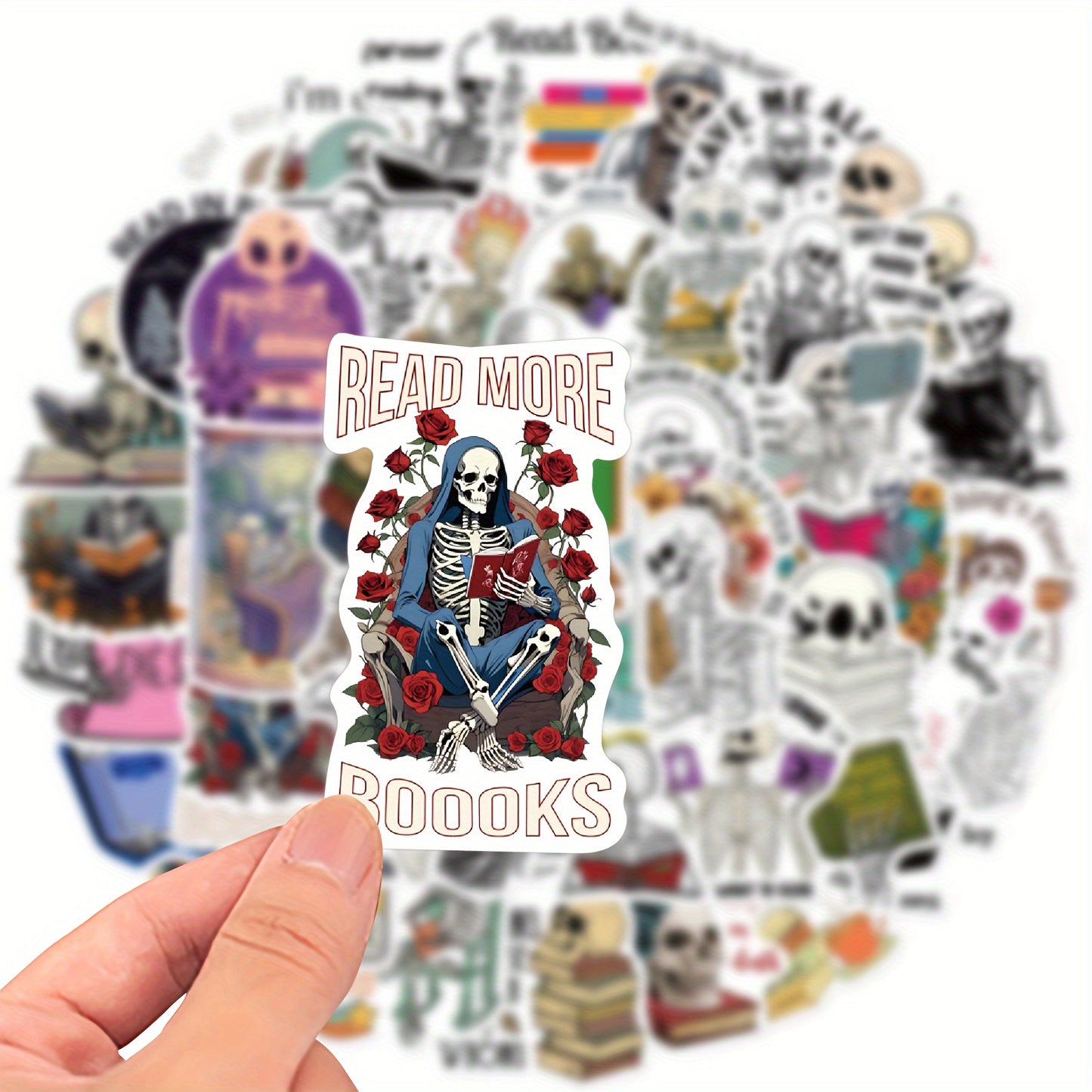 [50 adesivi decorativi con teschio e graffiti] 50 adesivi decorativi con teschio e graffiti per laptop, borraccia, bagaglio, casco, skateboard, cancelleria, moto, regalo per le vacanze