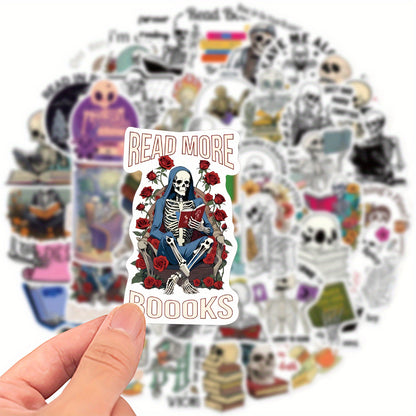 [50 adesivi decorativi con teschio e graffiti] 50 adesivi decorativi con teschio e graffiti per laptop, borraccia, bagaglio, casco, skateboard, cancelleria, moto, regalo per le vacanze
