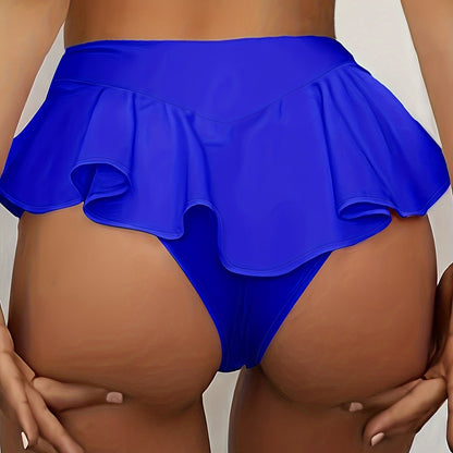 Pantaloncini da yoga fitness a vita alta con volant alla moda, pantaloncini sportivi aderenti sexy, abbigliamento da donna