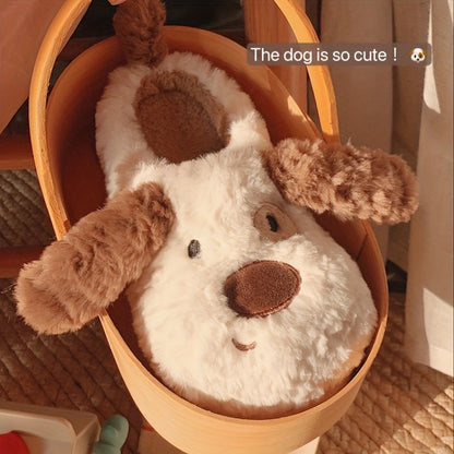 XIXITIAO Simpatiche scarpe da casa pelose con cuccioli di cartone animato per ragazzi, comode scarpe da passeggio con fondo morbido antiscivolo per interni, autunno e inverno