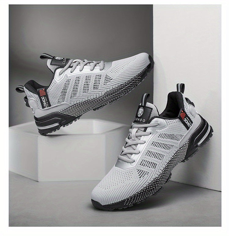 CLOHOO Scarpe da ginnastica da uomo alla moda, traspiranti, leggere e comode, in maglia, per correre e fare jogging, scarpe casual da passeggio antiscivolo e resistenti all'usura