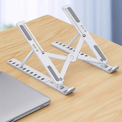 Supporto per laptop regolabile a dieci livelli, forcella singola, base di raffreddamento pieghevole, supporto portatile per tablet da tavolo, compatibile con tutti i notebook, materiale ABS