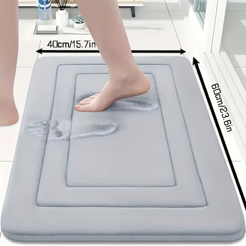 Tappetino da bagno in memory foam retrò da 1 pezzo - Assorbente, antiscivolo, motivo floreale, colore caffè e - Morbido e resistente per soggiorno, camera da letto, bagno, lavanderia
