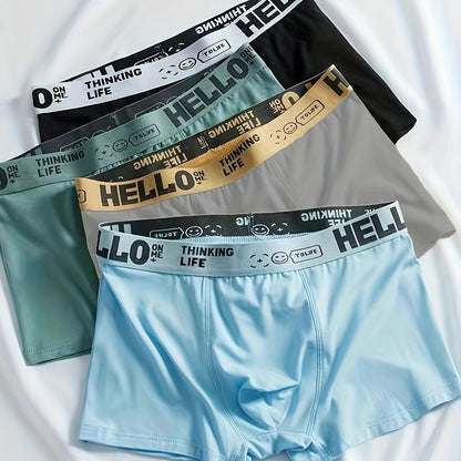 4PCS Men's Underpants Teenagers Men's Underpants Boxer Trendy Underpants Random Printing Non-positioning