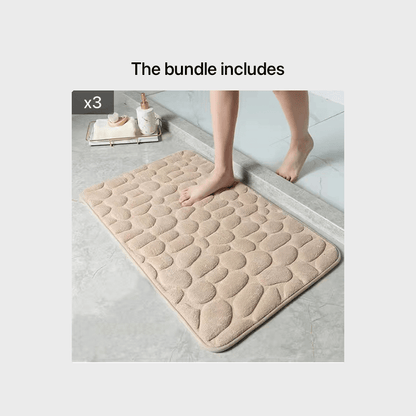 1pc Soft and Comfortable Memory Foam Bath Rug with Cobblestone Embossment - Rapid Water Absorbent and Washable - Non-Slip - Perfect for Shower Room and Bathroom Accessories, Bathroom decorations, kitchen Area Rugs, bedrooom,