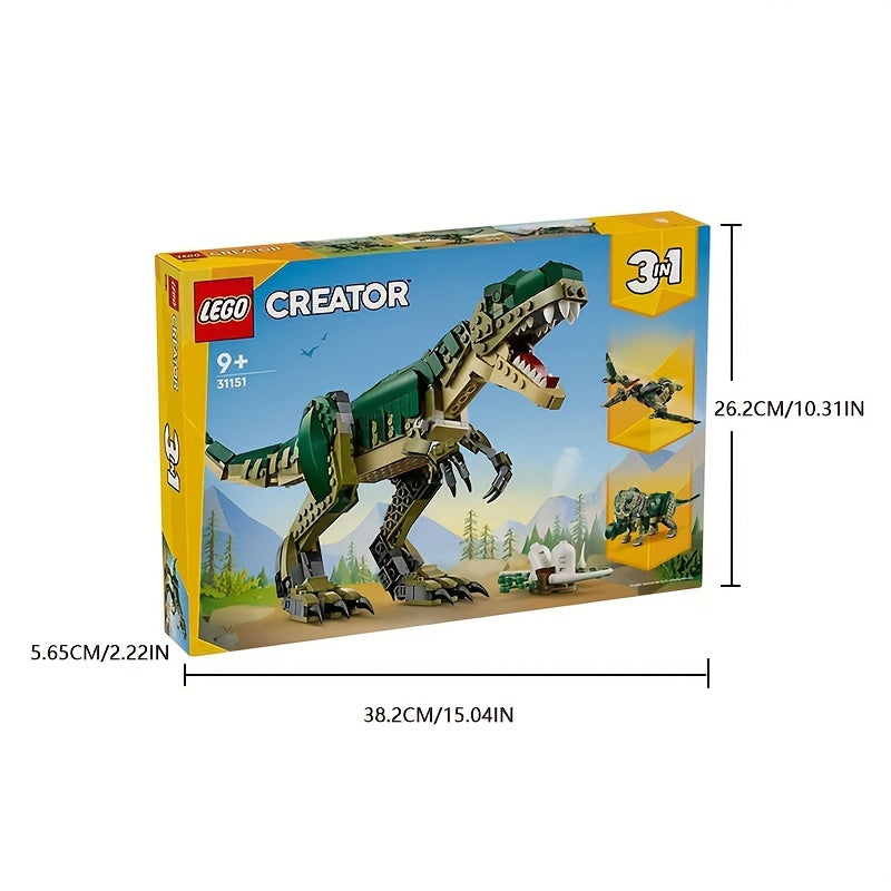 [Set T-Rex con 3 opzioni di costruzione] 31151 LEGO T. Rex, set per bambini, ragazzi e ragazze, dai 9 anni in su - 3 opzioni di costruzione, si trasforma da T-Rex a Triceratopo a Pterodattilo - Idea regalo per Natale e compleanni