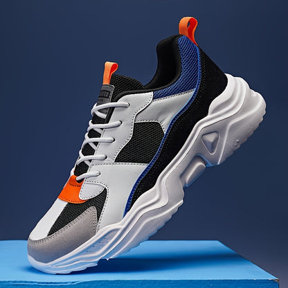 [Scarpe da ginnastica traspiranti] Scarpe da ginnastica in mesh traspirante e spessa | Scarpe da ginnastica casual da uomo bianche e verde acqua con suola in EVA, design con lacci per tutte le stagioni