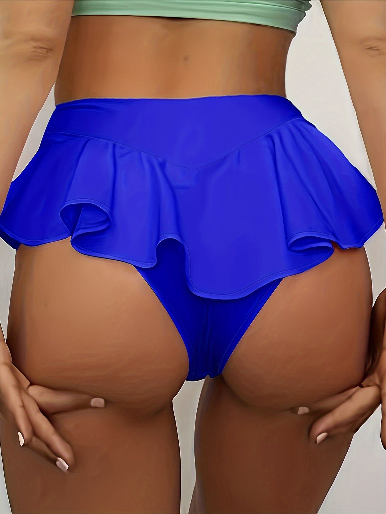 Pantaloncini da yoga fitness a vita alta con volant alla moda, pantaloncini sportivi aderenti sexy, abbigliamento da donna