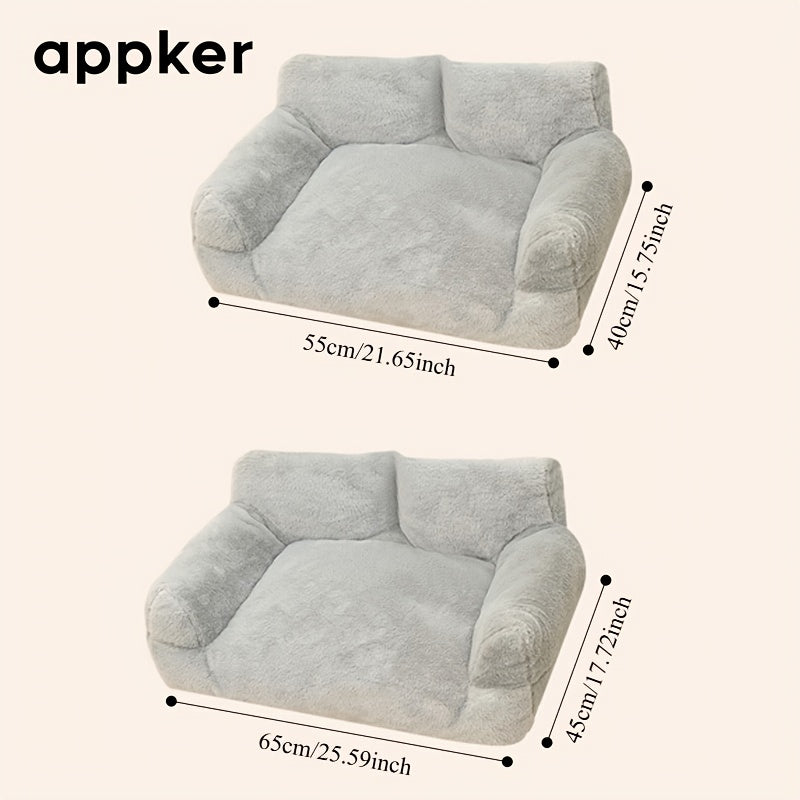 appker Gray Cat Sofa Bed - All Seasons Pet Sofa, Cat Bed, Comfortable Plush Sofa, Suitable for Autumn And Winter Seasons, Suitable for Indoor Cats, Comfortable Home Decoration, Cat Sofa Bed, Modern Pet Furniture, Also Suitabl