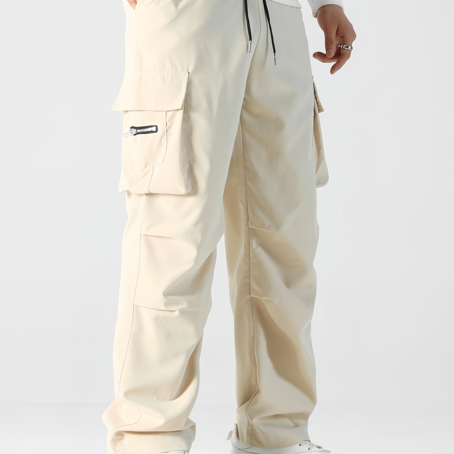 Men's Stylish Cargo Pants - Casual Loose Fit with Multiple Pockets, Perfect for Spring/Fall Outdoor Activities